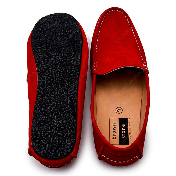 Casualist Leather Loafer Suede Ruby Red - Assembly Artisans Co.,Ltd.