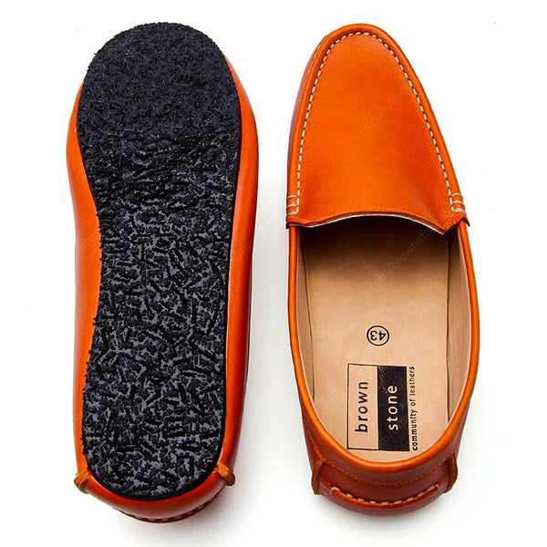 Casualist Leather Loafer Soft Squeeze Orange - Assembly Artisans Co.,Ltd.