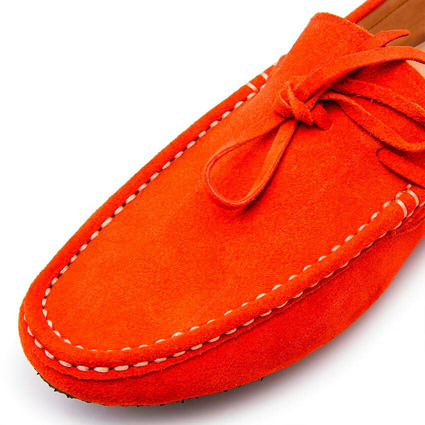 Casualist Lace Leather Loafer Suede Squeeze Orange - Assembly Artisans Co.,Ltd.