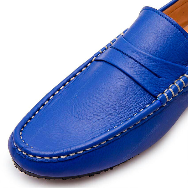 Penny Loafer Wrinkle Soft Leather Indigo Blue - Assembly Artisans Co.,Ltd.