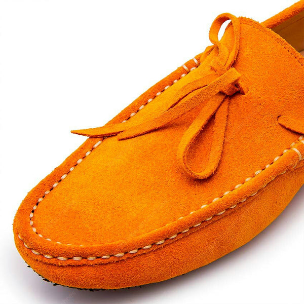 Casualist Lace Leather Loafer Suede Mustard - Assembly Artisans Co.,Ltd.