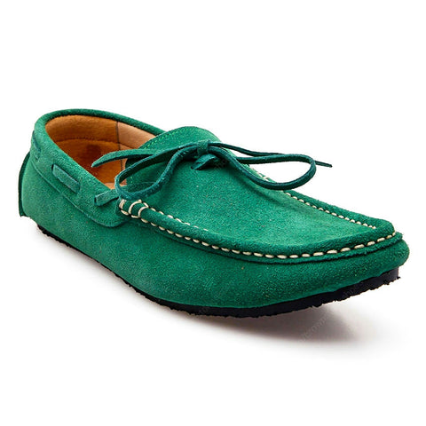 Casualist Lace Leather Loafer Suede Duck Head Green - Assembly Artisans Co.,Ltd.