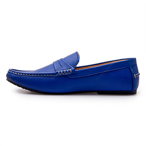 Penny Loafer Wrinkle Soft Leather Indigo Blue - Assembly Artisans Co.,Ltd.