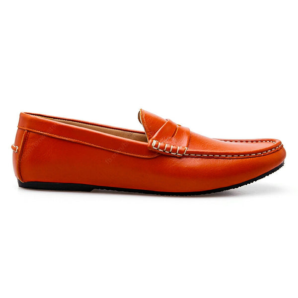 Penny Leather Loafer Soft Squeeze Orange - Assembly Artisans Co.,Ltd.