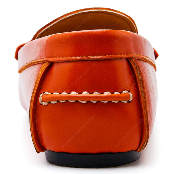 Penny Leather Loafer Soft Squeeze Orange - Assembly Artisans Co.,Ltd.