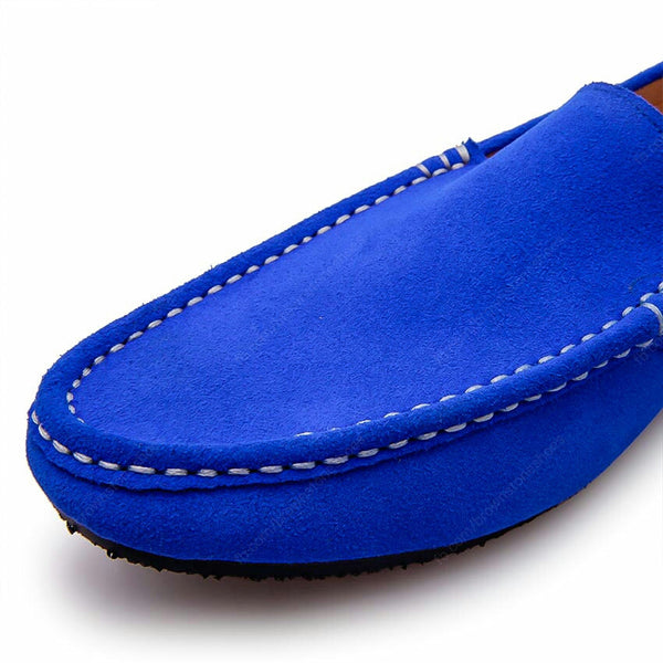 Casualist Leather Loafer Suede Neon Blue - Assembly Artisans Co.,Ltd.