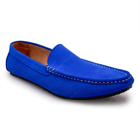 Casualist Leather Loafer Suede Neon Blue - Assembly Artisans Co.,Ltd.
