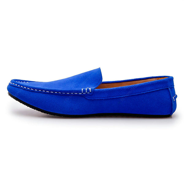 Casualist Leather Loafer Suede Neon Blue - Assembly Artisans Co.,Ltd.