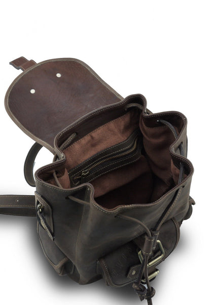 Brown Stone Girl Boston Backpack Dark Nubuck - Assembly Artisans Co.,Ltd.