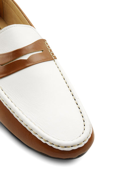 Gentle Leather Loafer Natural Beige and White - Assembly Artisans Co.,Ltd.