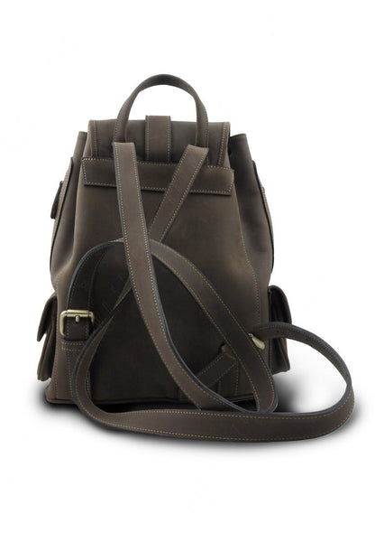 Brown Stone Girl Boston Backpack Dark Nubuck - Assembly Artisans Co.,Ltd.