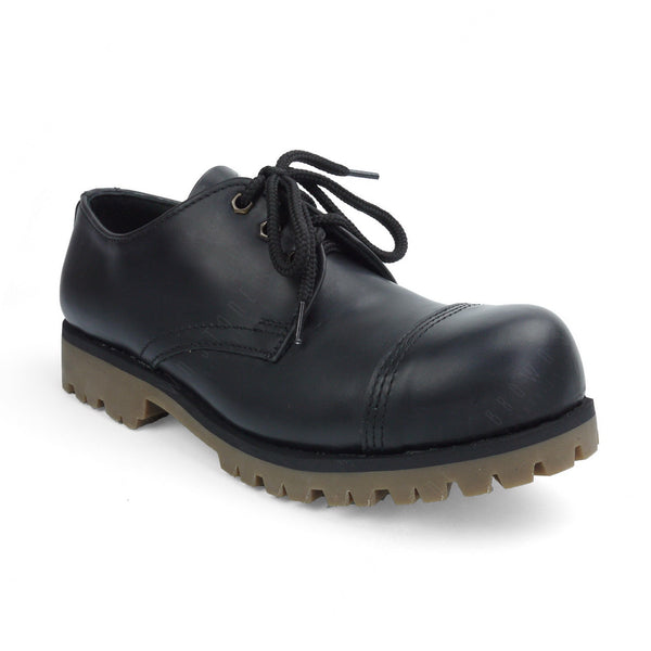 Industrial British Steel Cap Leather Shoes Low Cut Black - Assembly Artisans Co.,Ltd.
