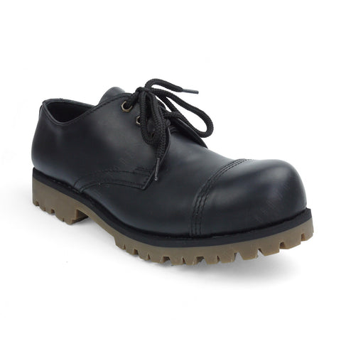 Industrial British Steel Cap Leather Shoes Low Cut Black - Assembly Artisans Co.,Ltd.